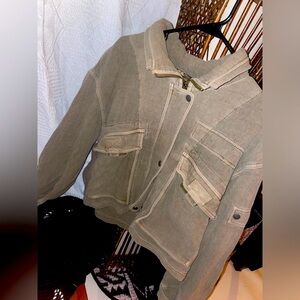 We the free bomber jacket size extra small- oversized military- Brown